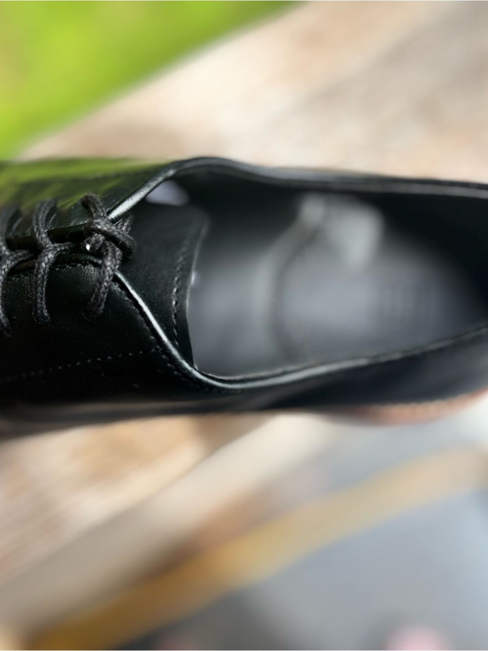 The Black Tux | Men's Black Leather Derby Shoes with Contrast Welt | Size 10 - Picture 11 of 11
